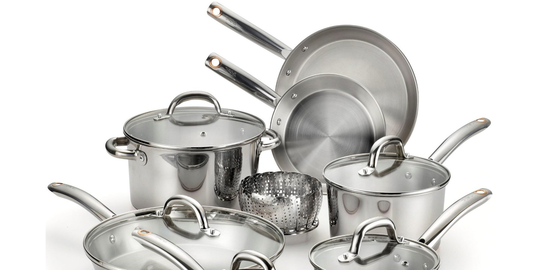 T-Fal Ultimate Stainless Steel Copper Bottom Cookware Set 