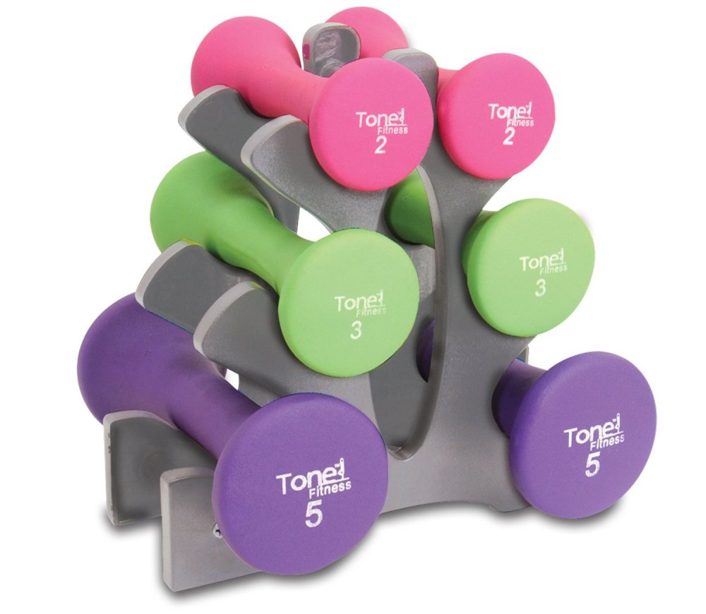 Tone Fitness 20-Pound Hourglass Shaped Dumbbell Set