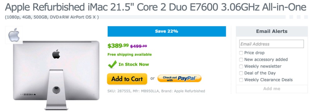 Apple iMac 21.5-inch Core 2 Duo
