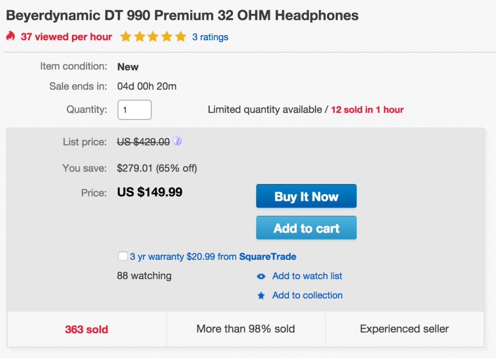 Beyerdynamic DT 990 Premium 32 OHM Headphones-4