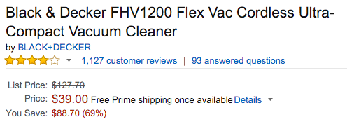 Black & Decker FLEX - FHV1200 Cordless Mini Canister Vacuum Only