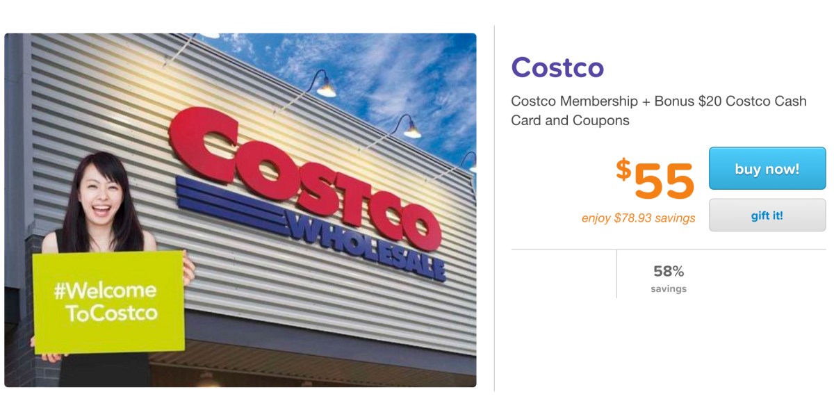 Get a 1year Costco Gold Star Membership + 20 Cash Card + other