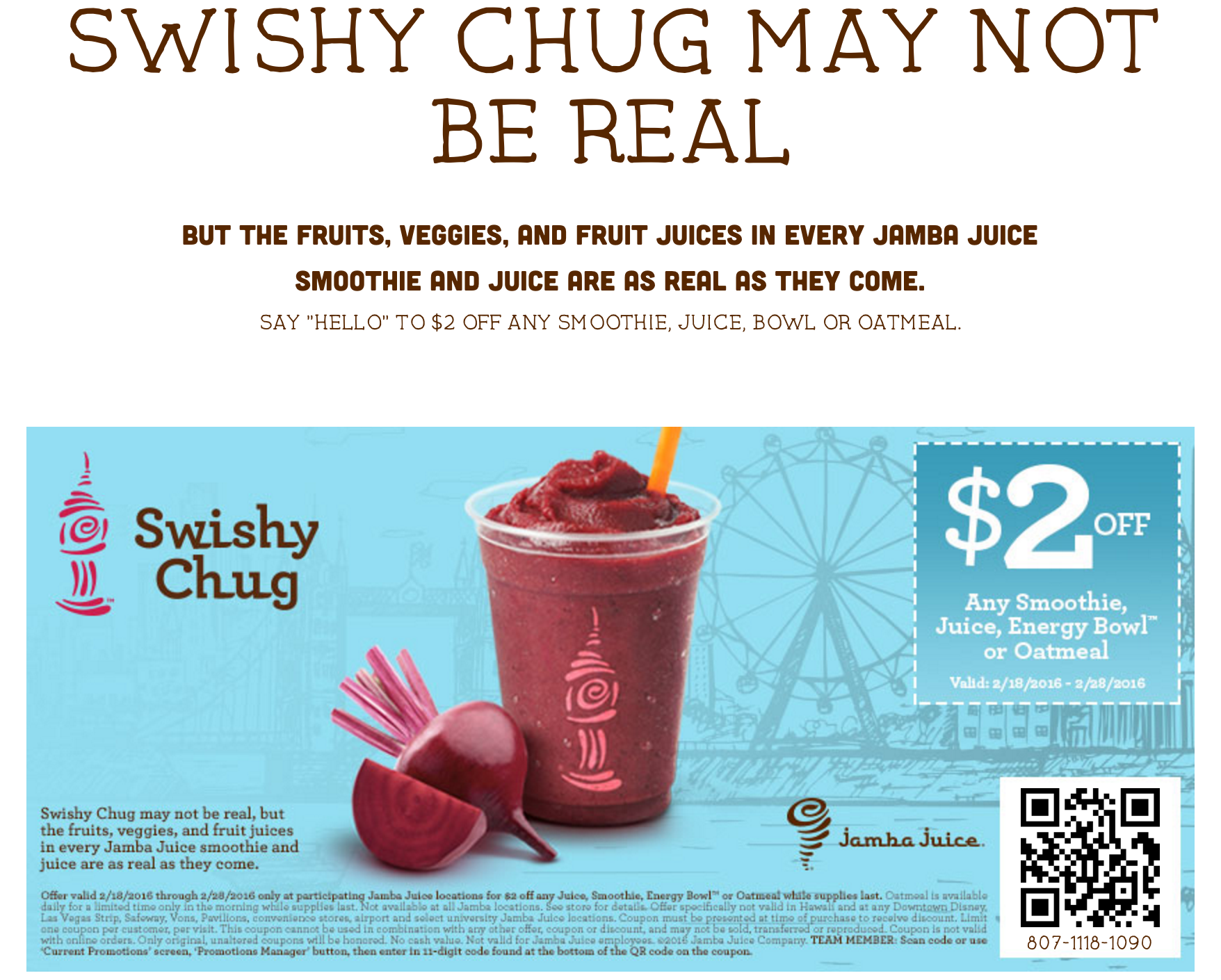 Save 2 on your next trip to Jamba Juice with this coupon