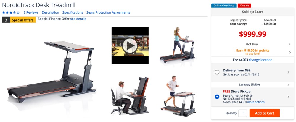 NordicTrack Desk Treadmill at sears