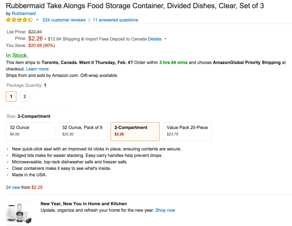 Rubbermaid Take Alongs Food Storage Container, Divided Dishes, Clear, Set of 3-sale-02