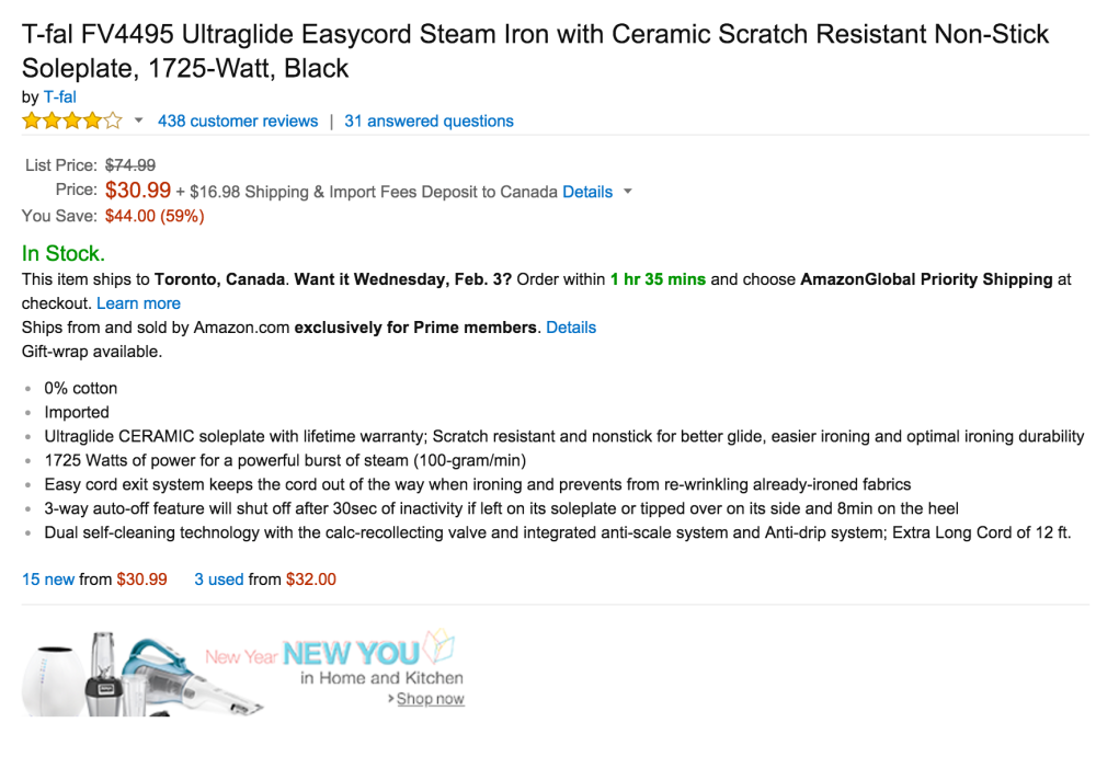 T-fal Ultraglide Easycord Steam Iron (FV4495)-sale-02