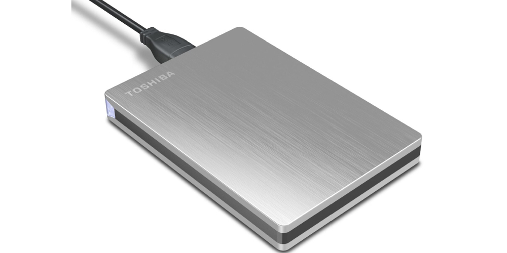 Toshiba Canvio Slim II 1TB Portable External Hard Drive, Silver