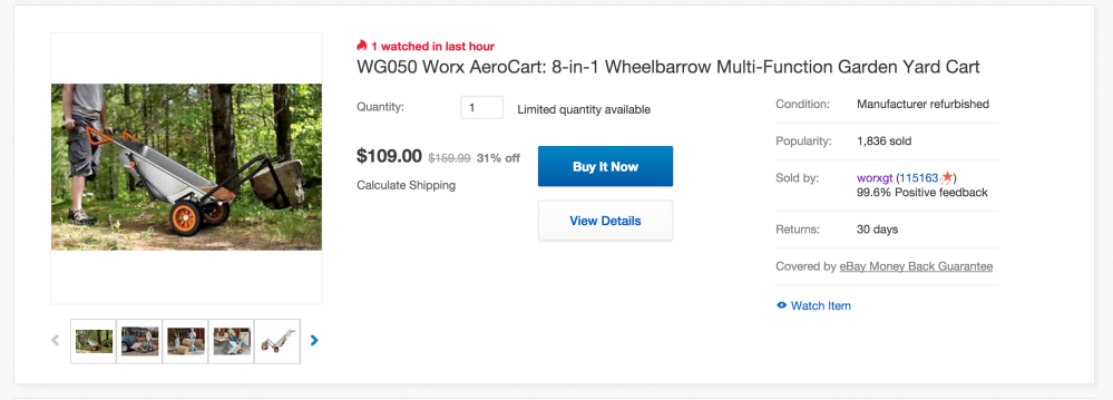 WORX Aerocart Multifunction Wheelbarrow:cart-1