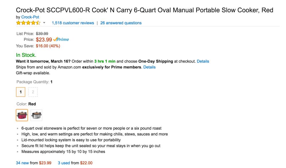 Crock-Pot Cook’ N Carry 6-Quart Oval Manual Portable Slow Cooker (SCCPVL600S)-4