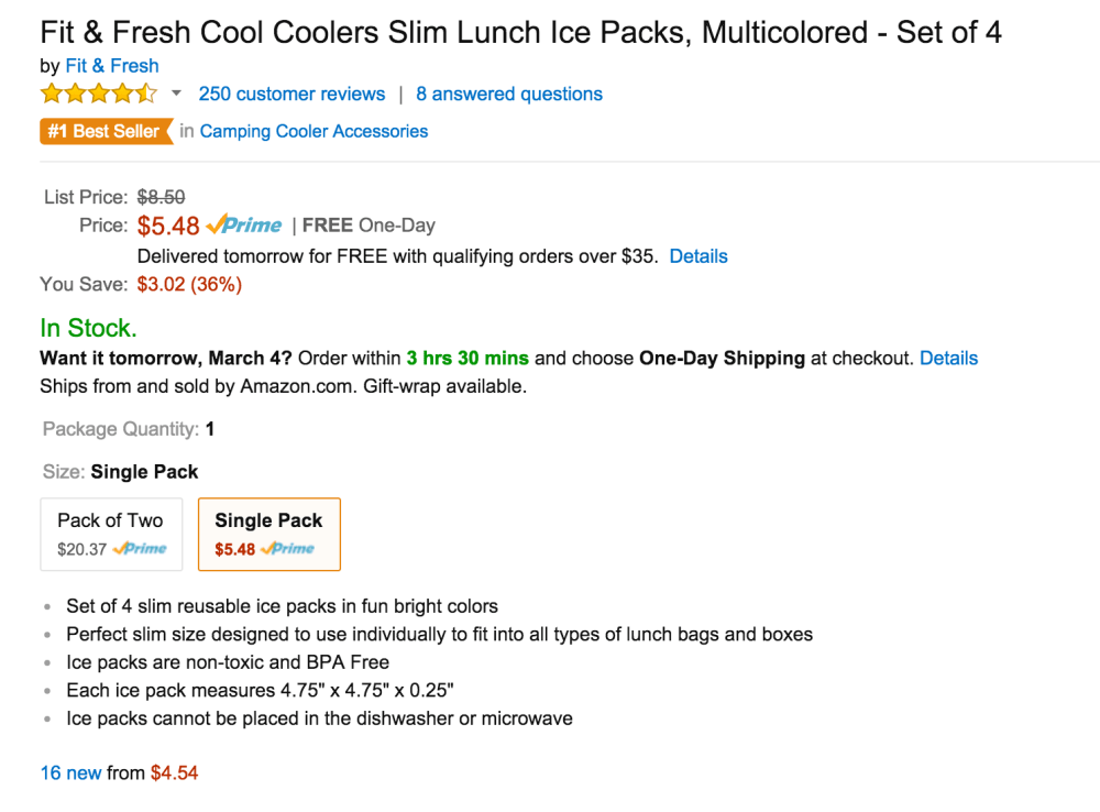 Fit & Fresh Cool Coolers Slim Lunch Ice Packs-3