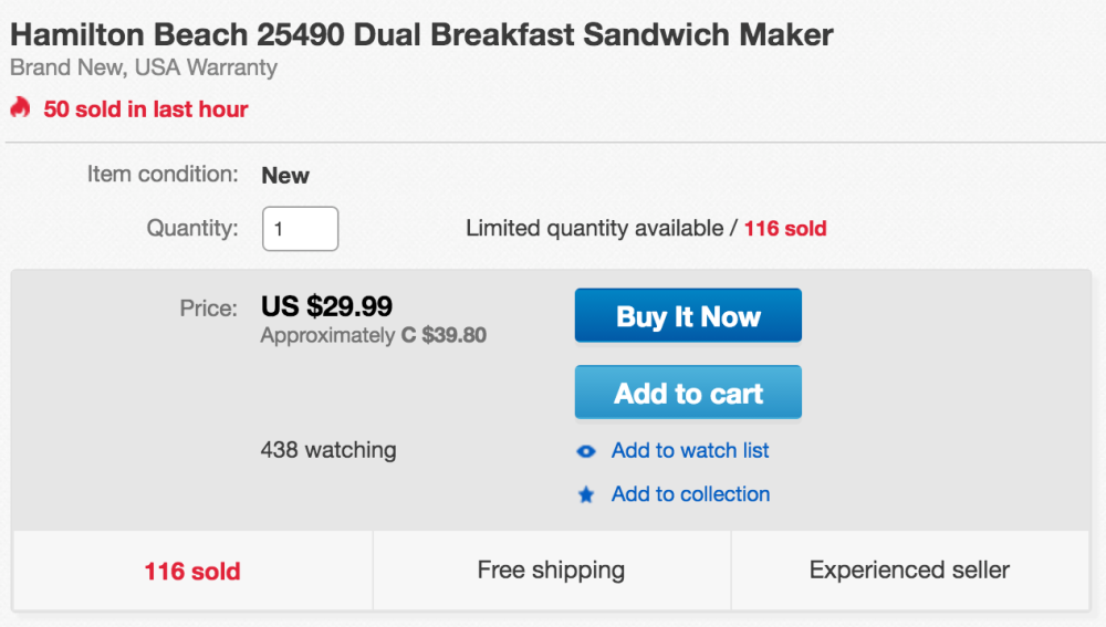 Hamilton Beach Dual Breakfast Sandwich Maker (25490A)