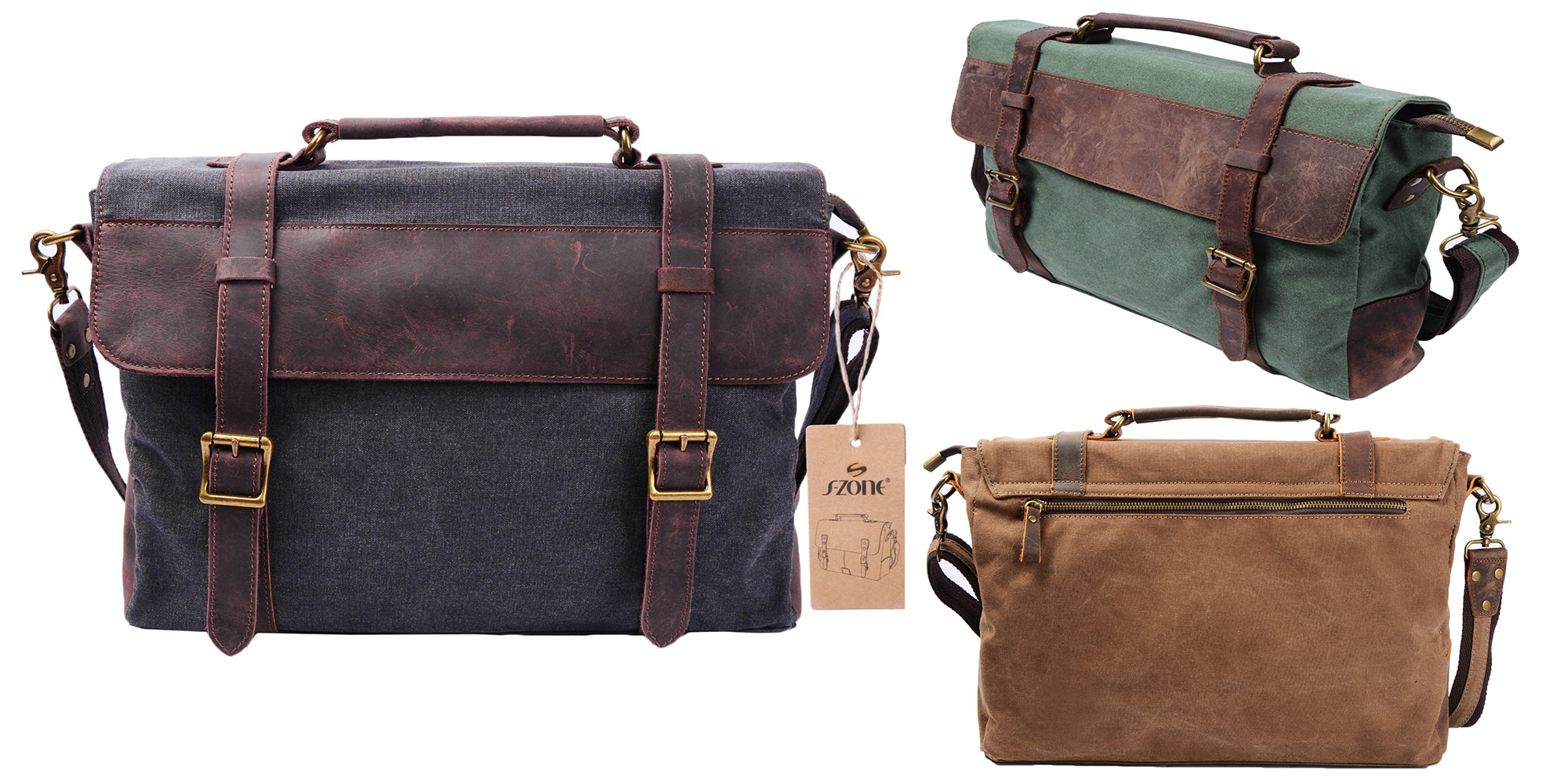 Vintage-style canvas and leather MacBook messenger bags are perfect for ...