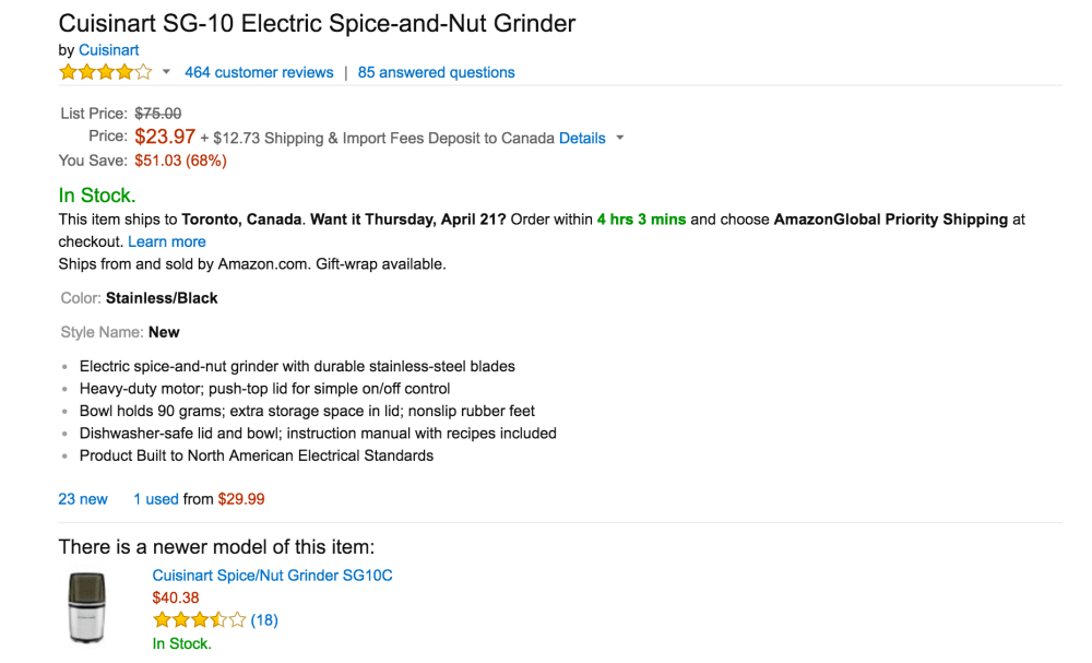 Cuisinart Electric Spice-and-Nut Grinder (SG-10)-2