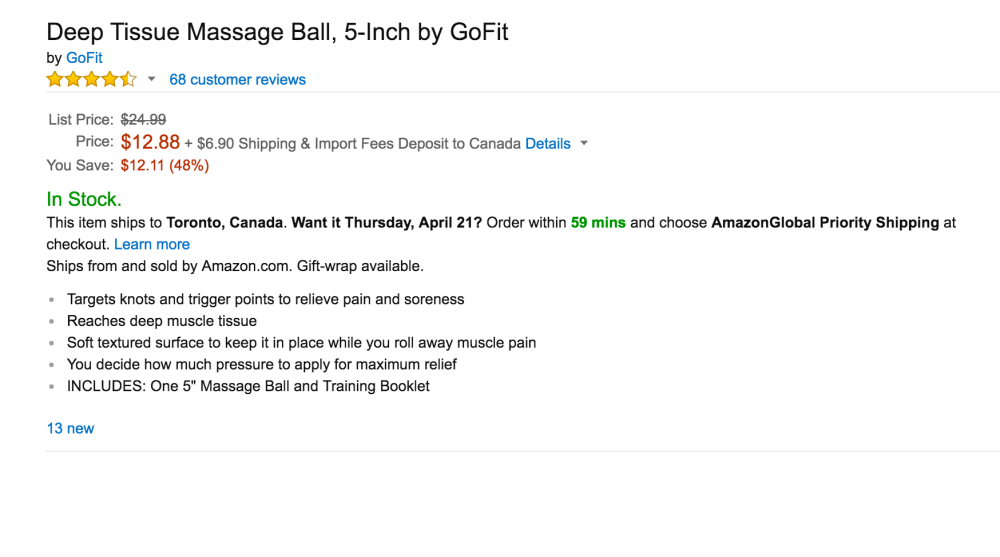 Deep Tissue Massage Ball, 5-Inch by GoFit-sale-03