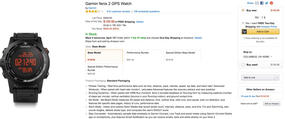 Garmin fenix 2 GPS Watch