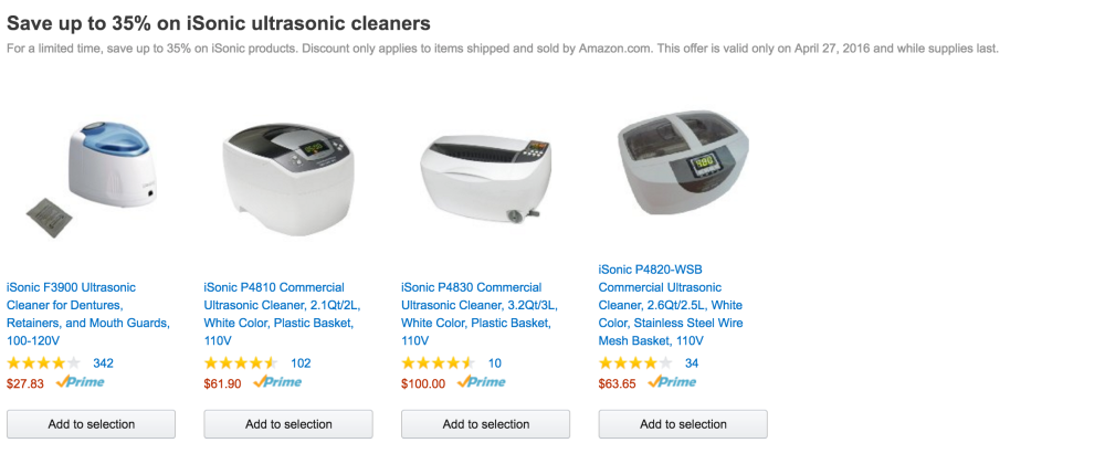 Amazon Gold Box - up to 35% off iSonic ultrasonic jewelry/other