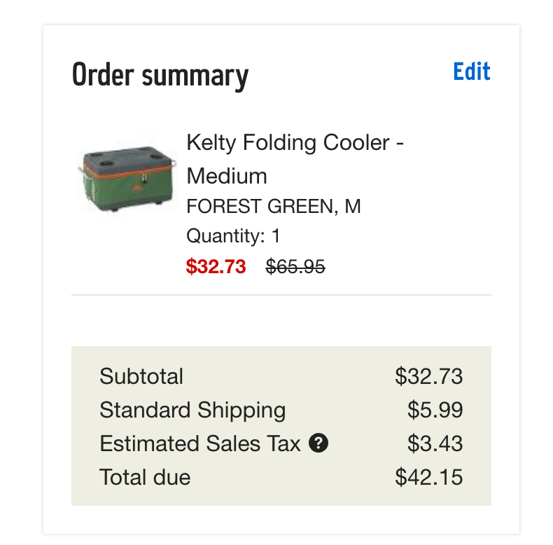 Kelty folding best sale cooler medium