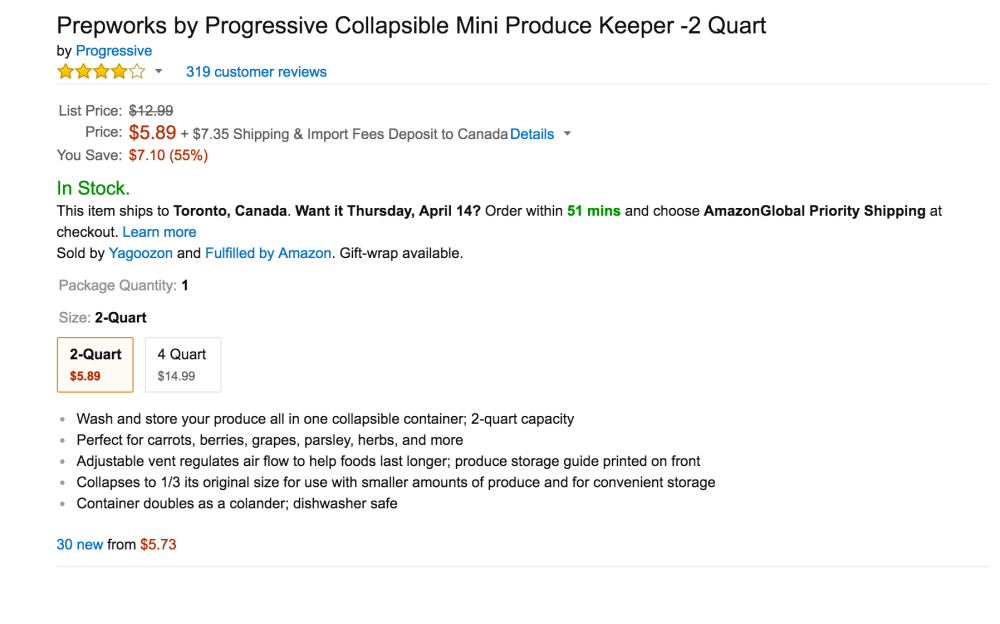 Prepworks by Progressive Collapsible Mini Produce Keeper (2 Quart)-2