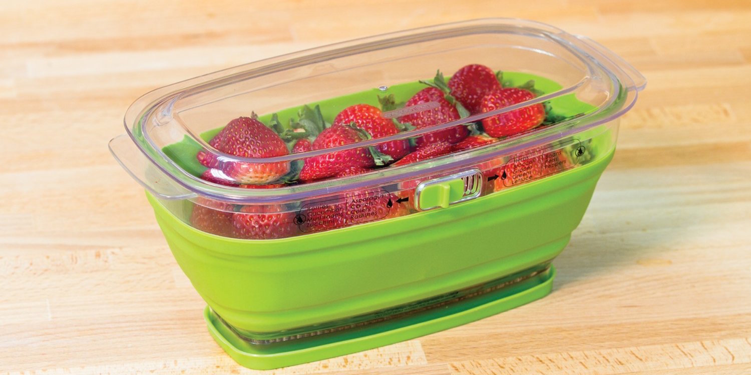 Progressive Prepworks Lettuce Keeper Food Storage , 4.7 Qt, Green