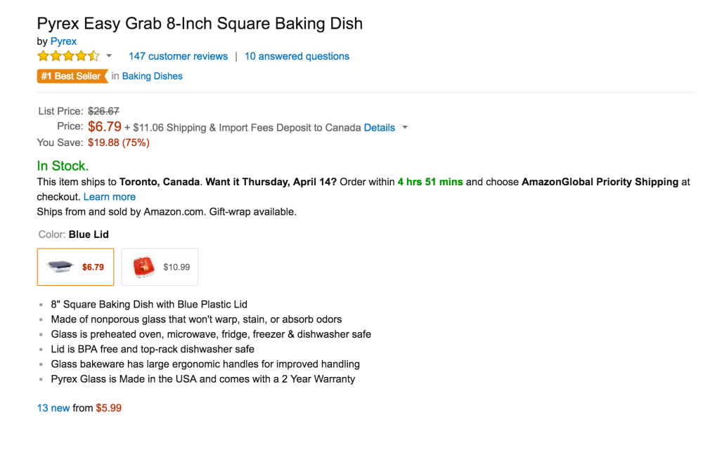 Pyrex Easy Grab 8-Inch Square Baking Dish-2