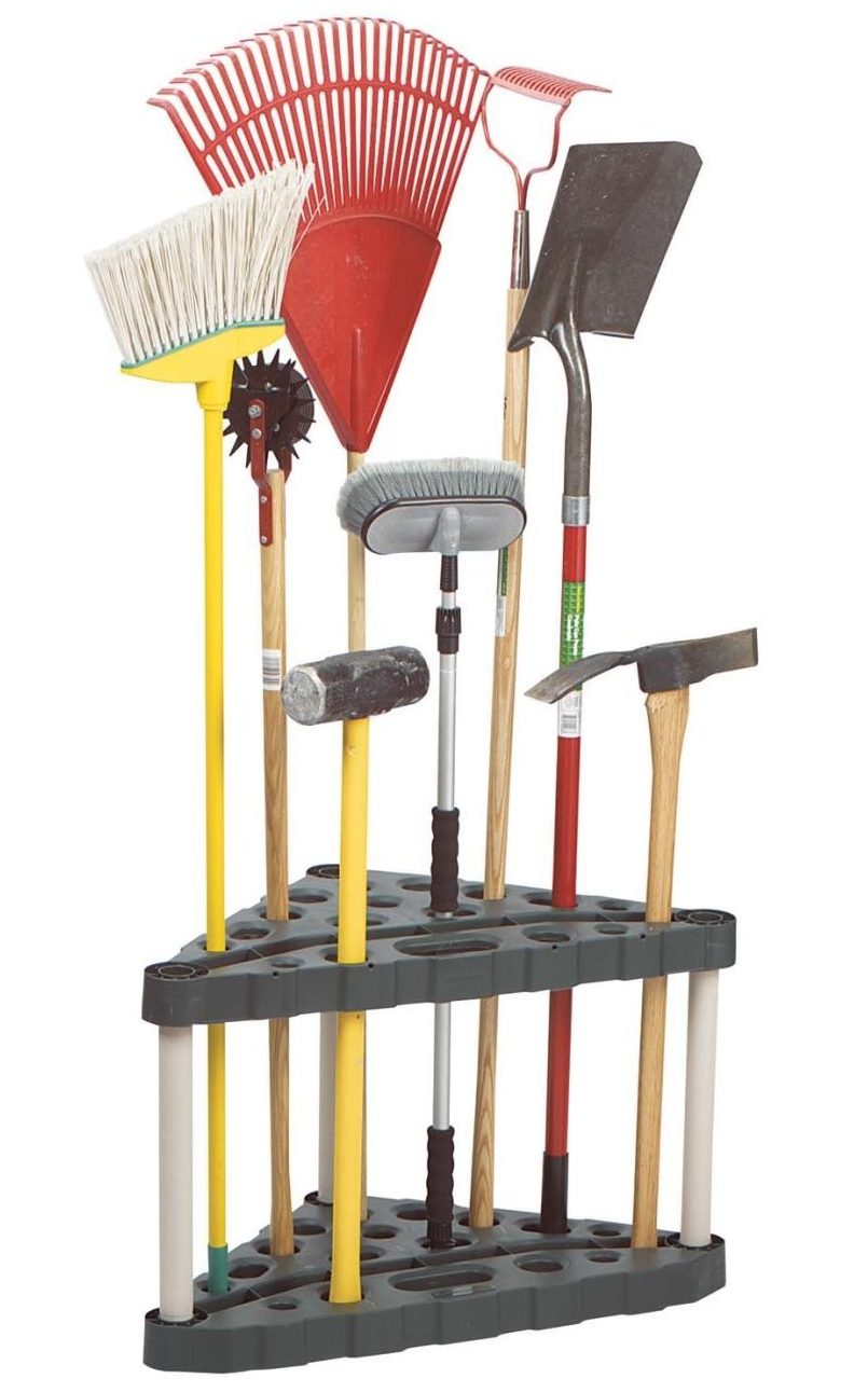 Towering tools. Угловая подставка для инвентаря Corner Tool Rack 17361063. Подставка угловая под садовый инвентарь Keter Corner Tool Rack. Стойка с садовым инвентарем для фотошопа. Kerner Corner Rack Tool.