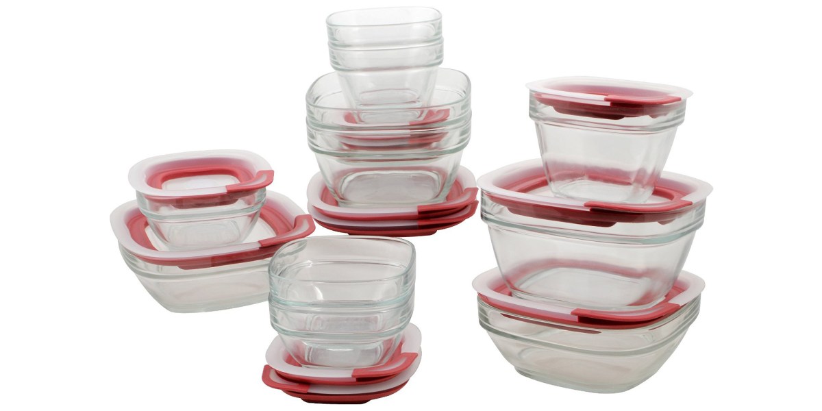 Rubbermaid Container + Lid, Glass, 1.5 Cup, Plastic Containers
