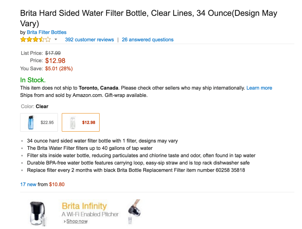 Brita Hard Sided Water Filter Bottle (34 Ounce)-4