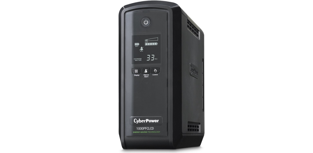 CyberPower CP1000PFCLCD PFC Sinewave UPS 1000VA 600W PFC Compatible Mini-Tower