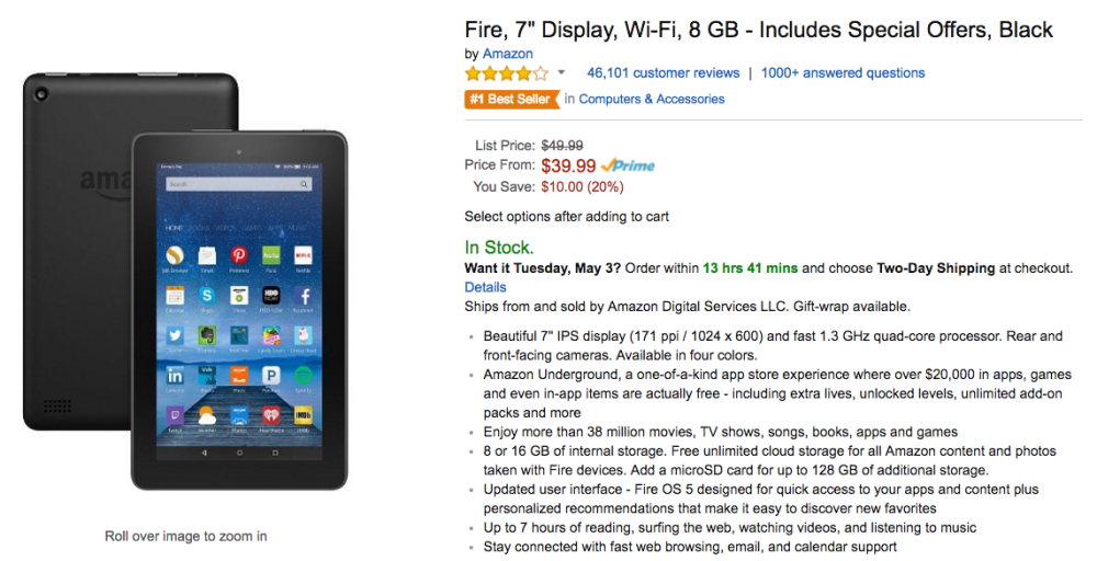 fire tablet sale