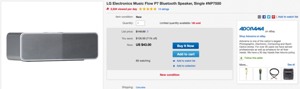LG Bluetooth speaker