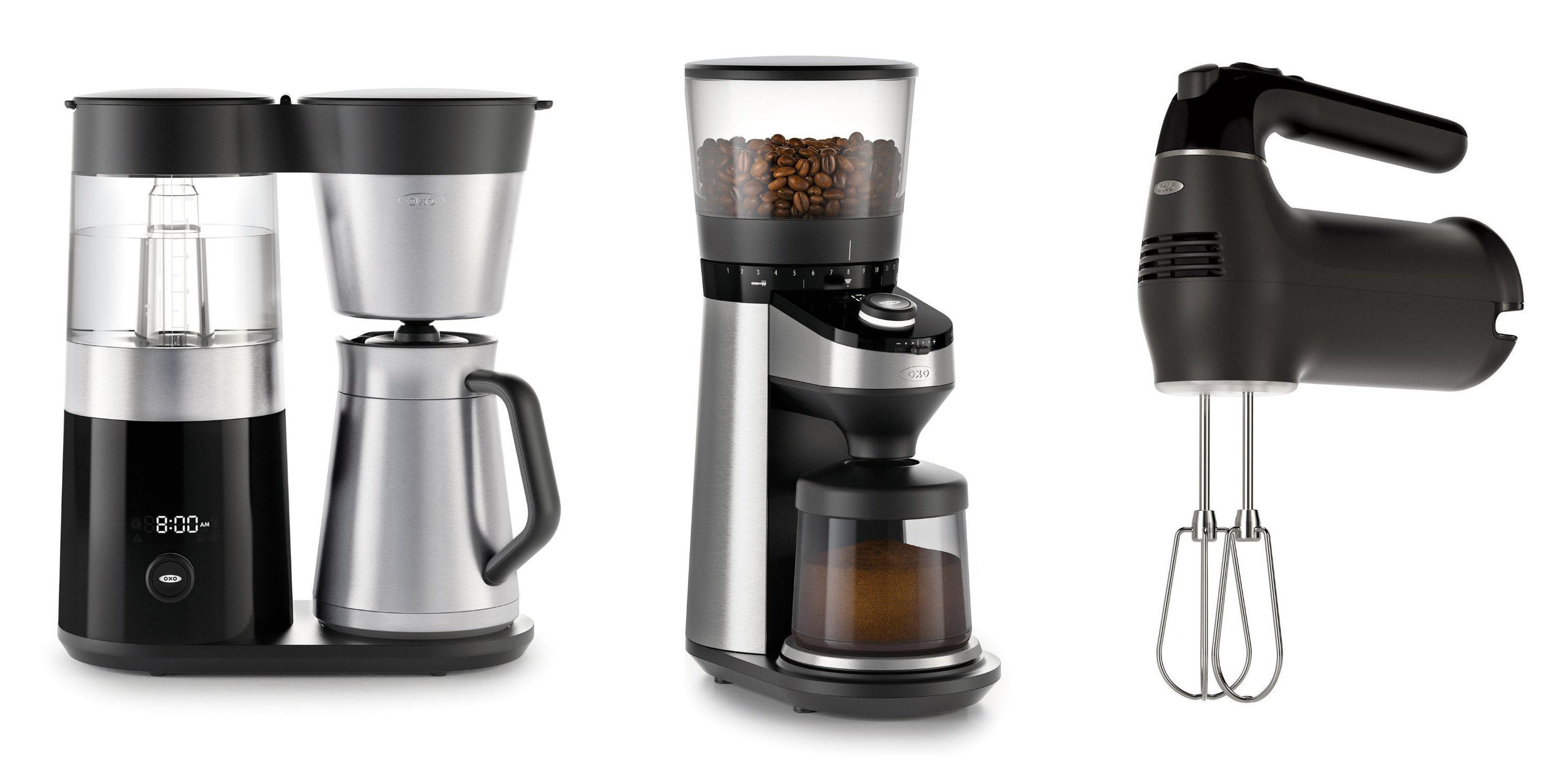 OXO Small Appliances 20% Off: 9-Cup Coffee Maker $160, Burr Coffee Grinder  $160, Hand Mixer $64, more