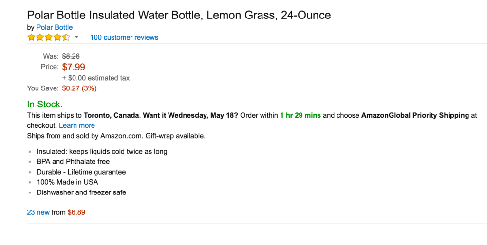 Polar Bottle Insulated Water Bottle, Lemon Grass,-sale-03