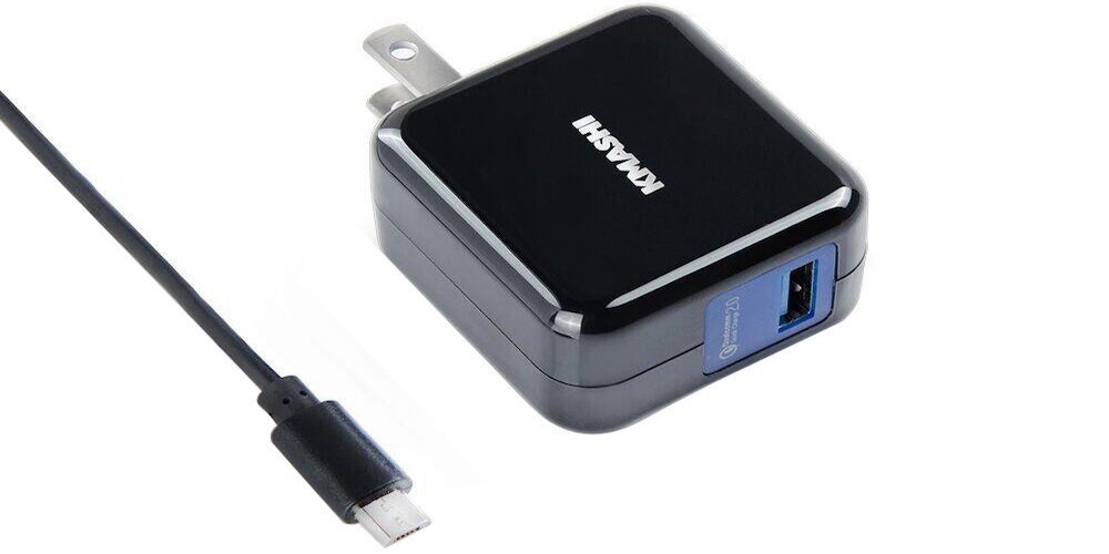 KMASHI Quick Charge 2.0 USB Wall Charger w/cable 1 Prime Shipped