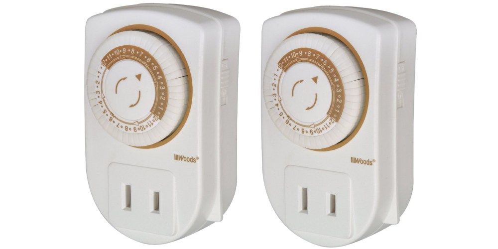 Green Deals Save energy w/ this 2pack of 24hour outlet timers for 8