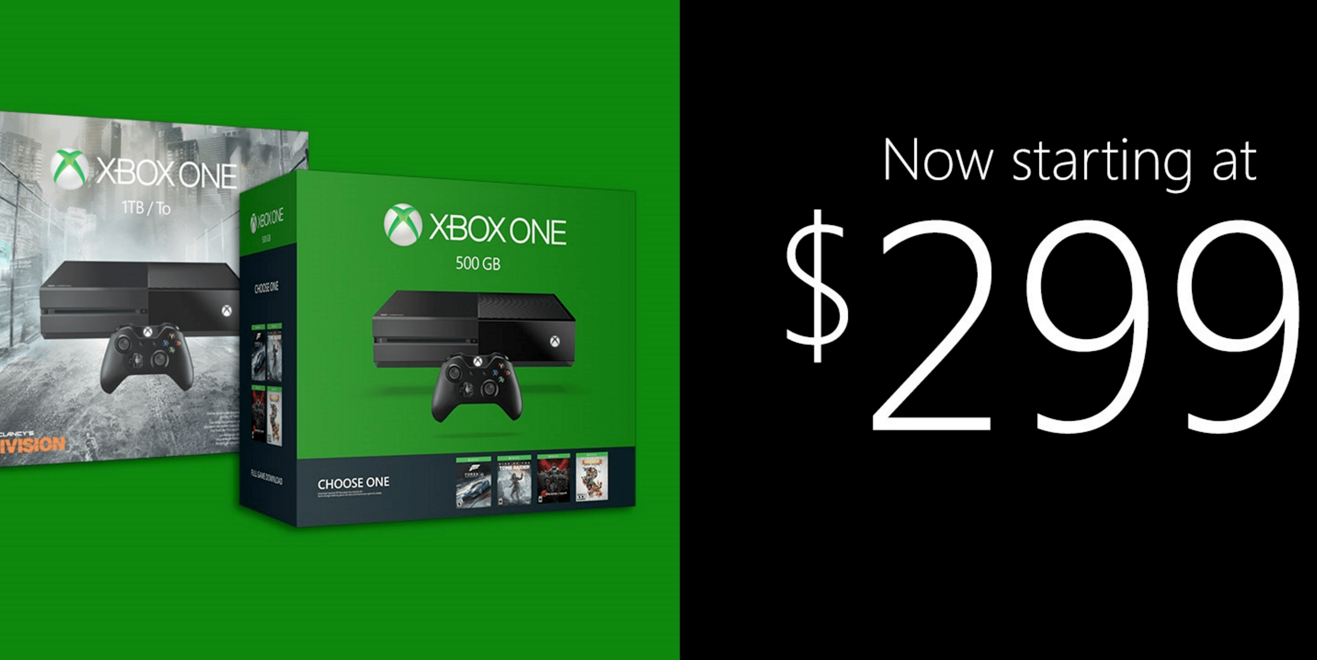 Xbox One official price drop brings 1TB bundles w/ multiple games down