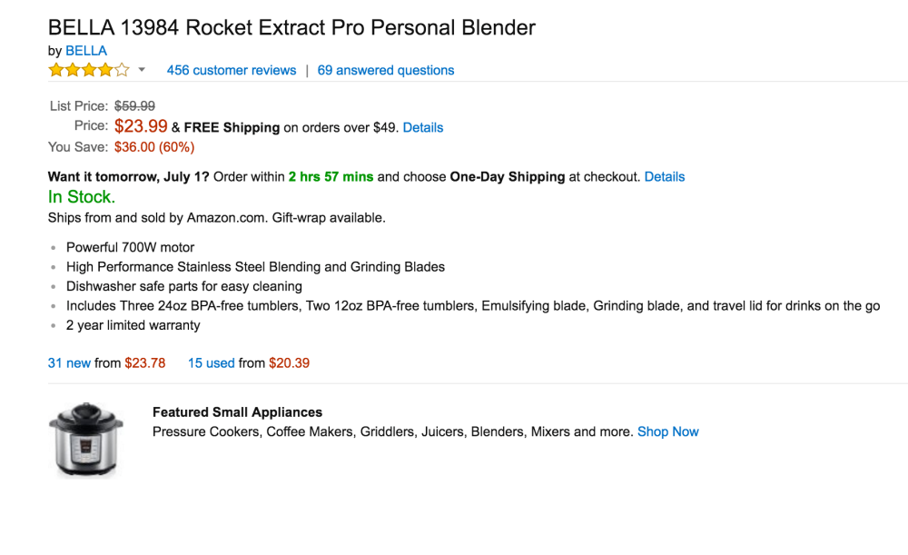 BELLA Rocket Extract Pro Personal Blender-2