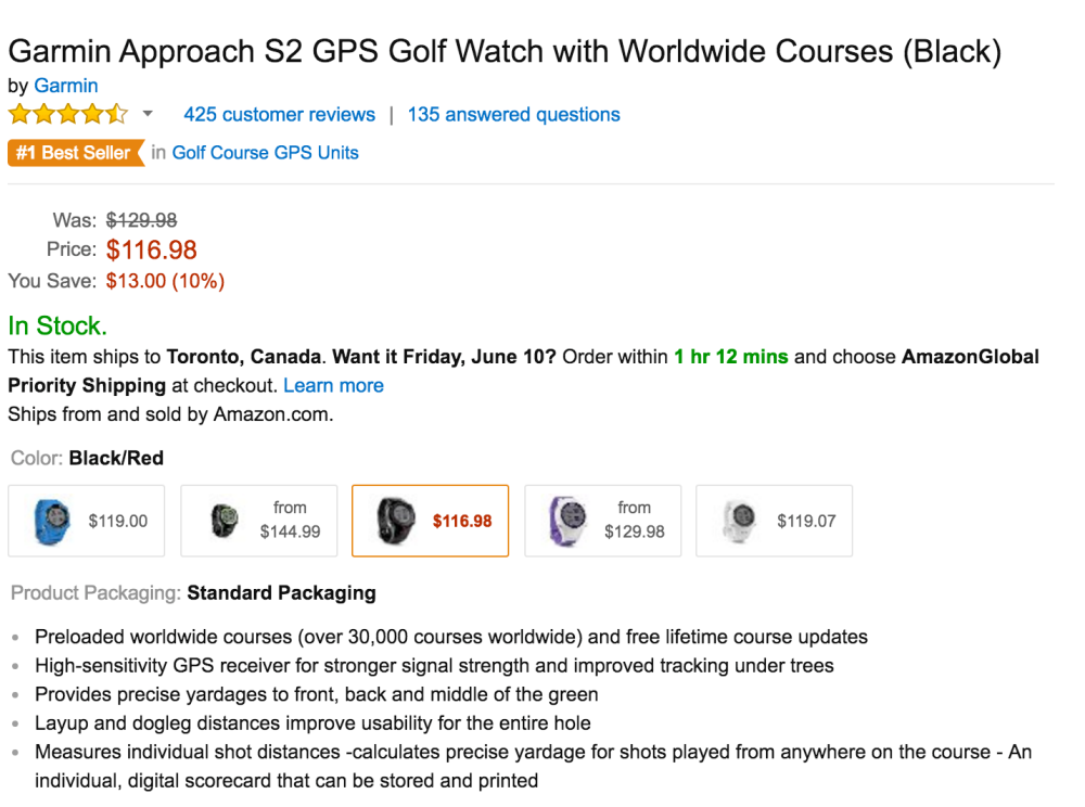 Garmin Approach S2 GPS Golf Watch with Worldwide Courses-sale-02