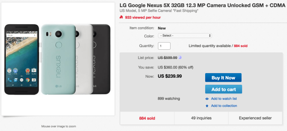 LG Google Nexus 5X 32GB 12 3 MP Camera Unlocked GSM CDMA LTE HEXA Core Phone | eBay 2016-06-27 12-05-43