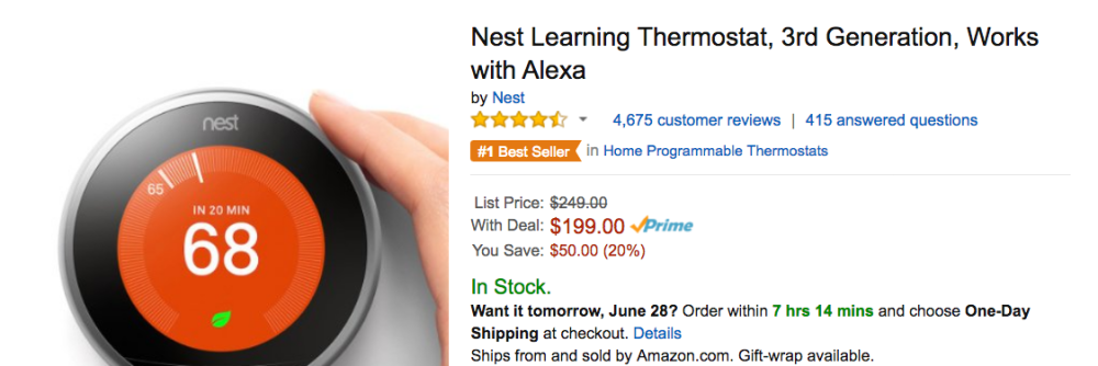 nest thermostat amazon