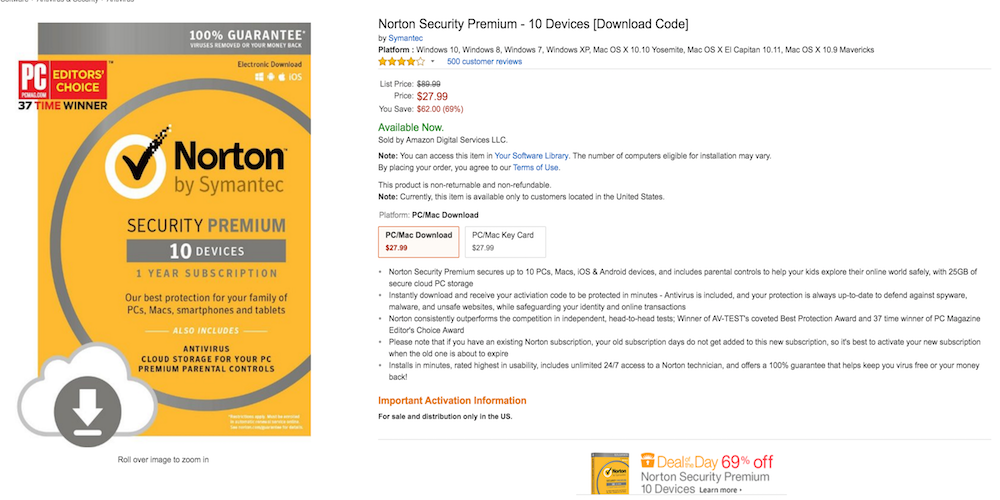 norton antivirus discount