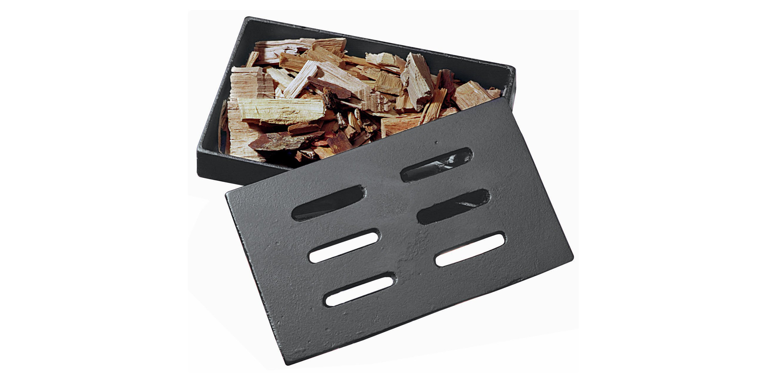 Get that delicious woodchip flavor right on your BBQ w/ this cast iron