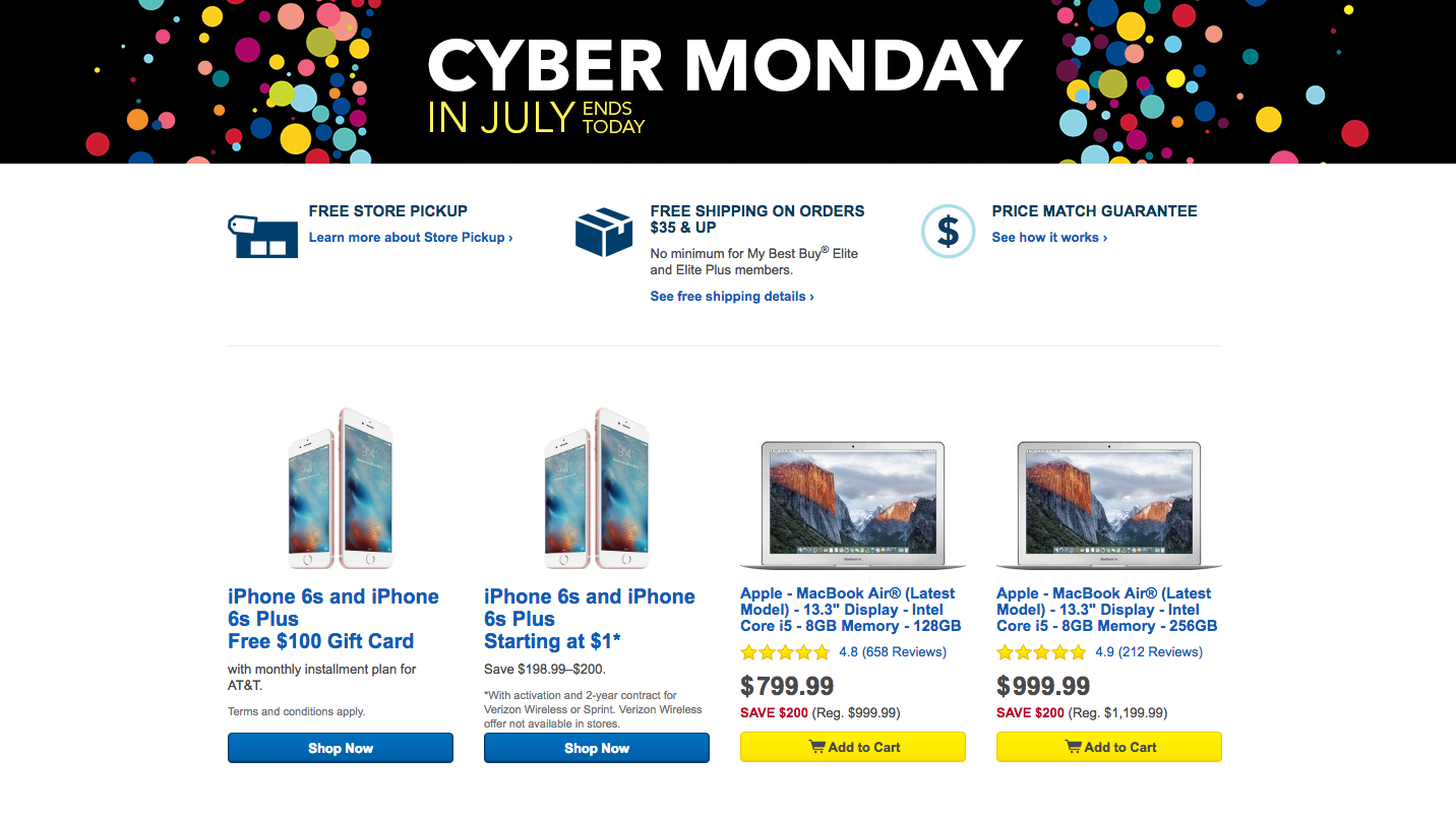 Best Buy launches 1day Cyber Monday in July Sale, MacBook Air 200 off