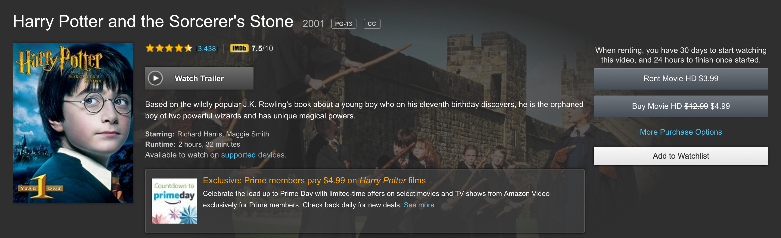 You can add each of the Harry Potter films to your digital library for ...