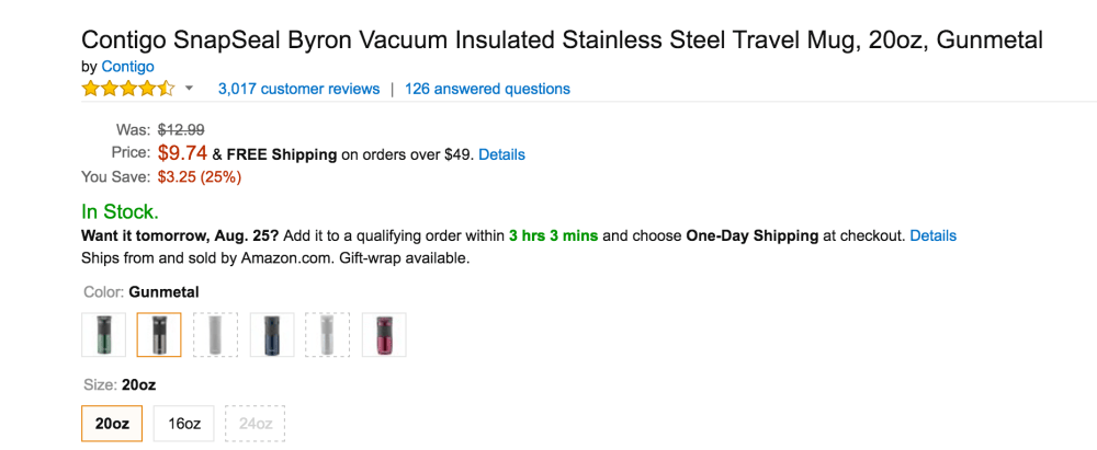 20oz Contigo SnapSeal Byron Vacuum Insulated Stainless Steel Travel Mug-5