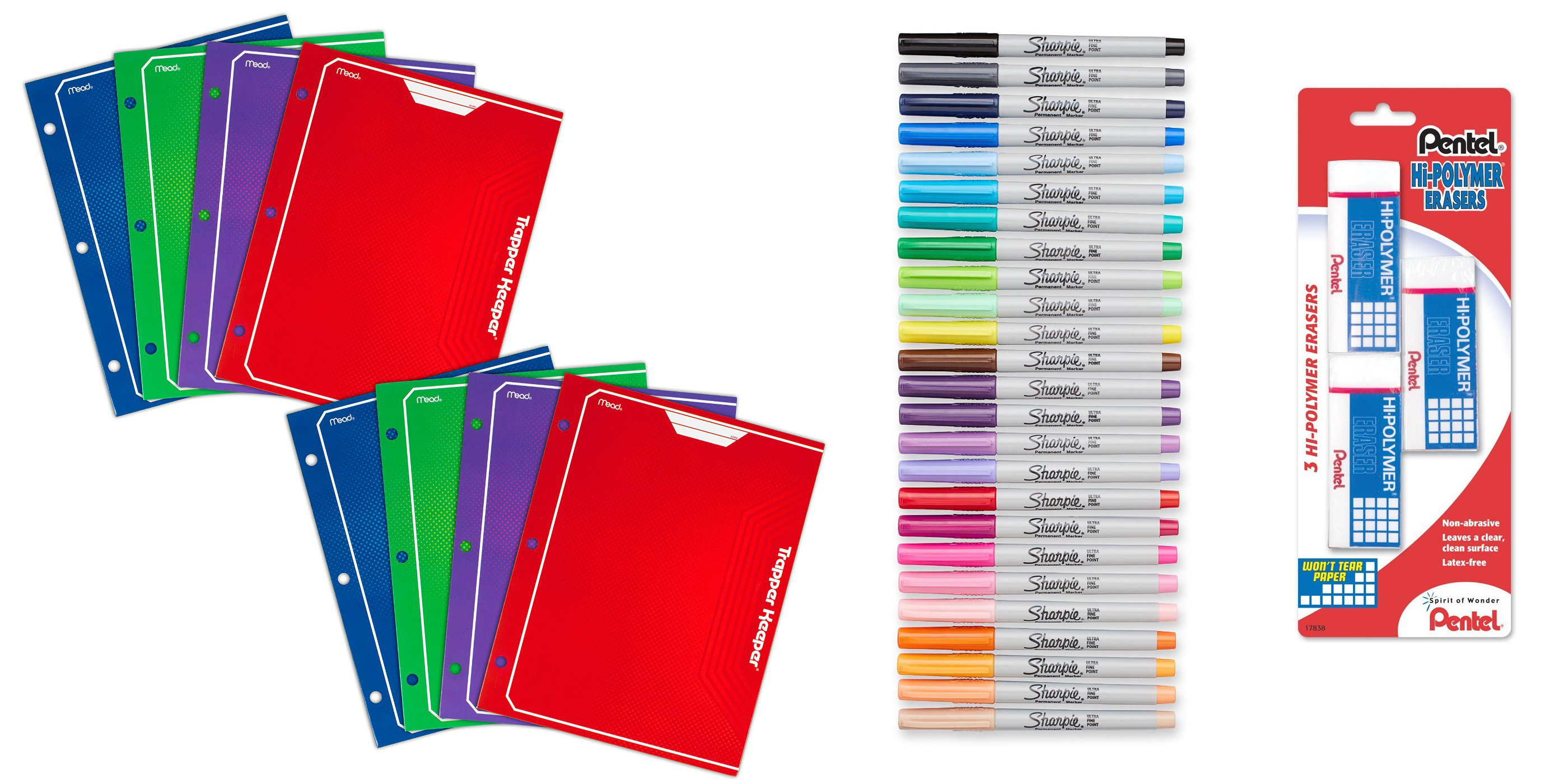 Back-to-School/Office Supplies: 8-Pack Dual Pocket Portfolio Folders $14,  24-Pack Colored Sharpies $10, more