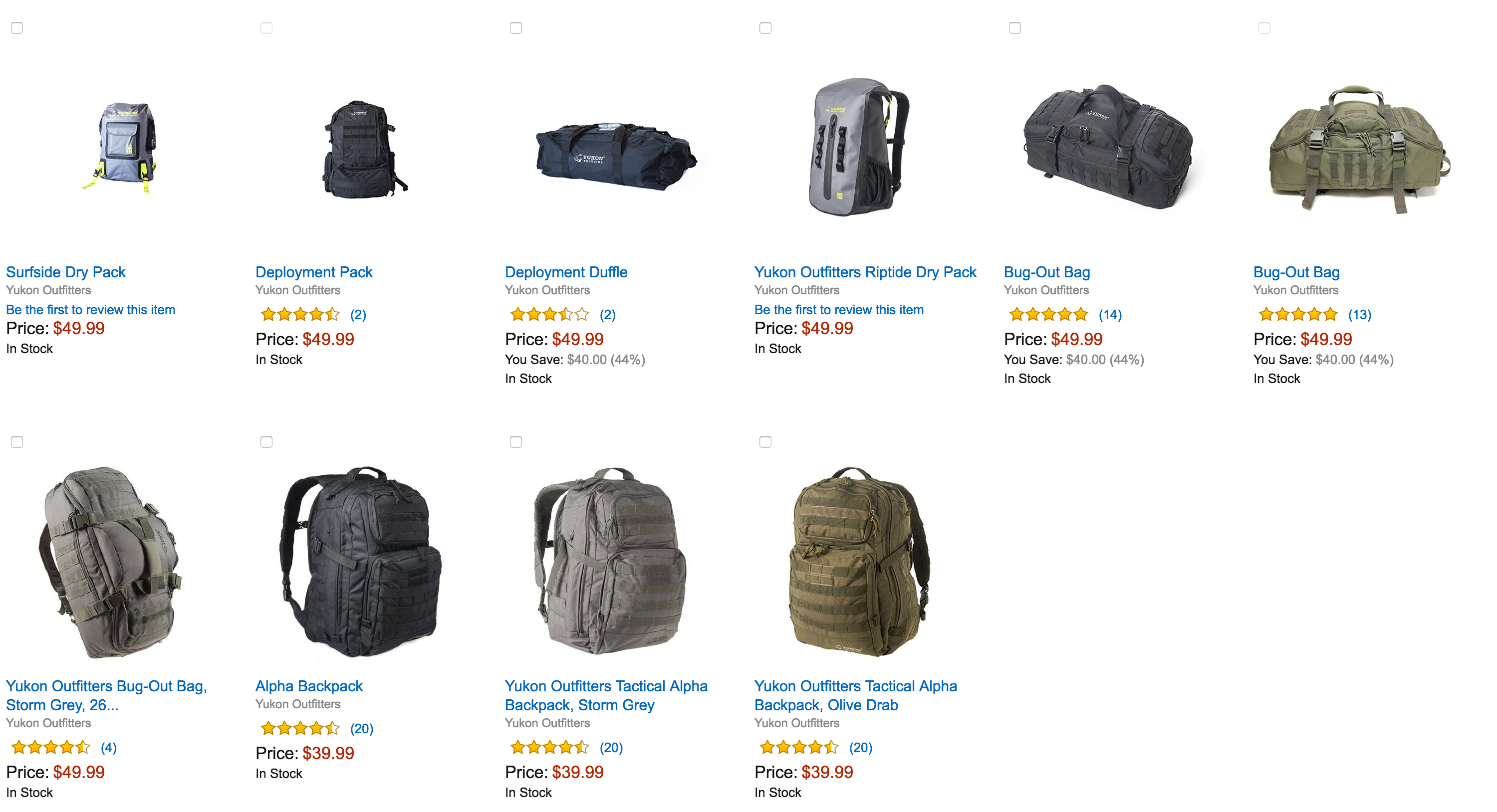Amazon's Yukon Outdoor/Camping Bags Sale Alpha Backpack w/ steel