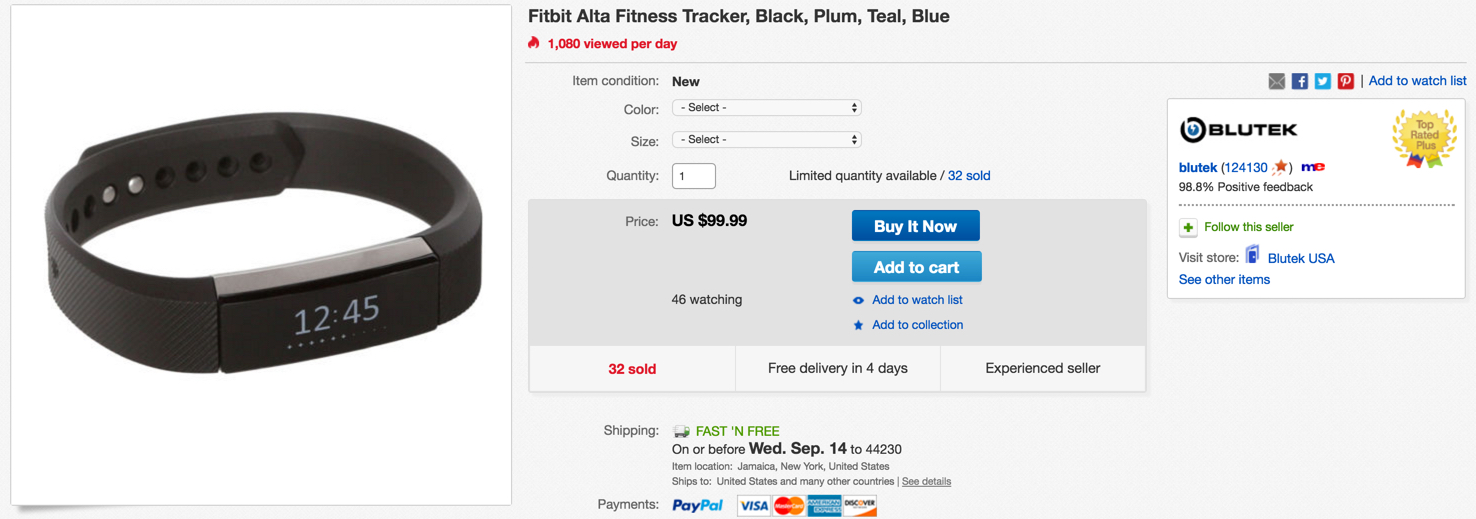 Fitbit discount alta ebay