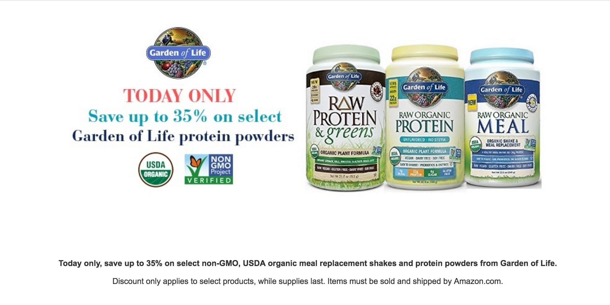 Amazon is offering up to 35 off Garden of Life Protein Powders and