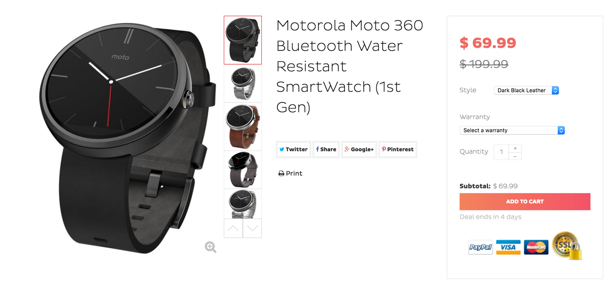 Moto 360 smartwatch 1st gen hot sale