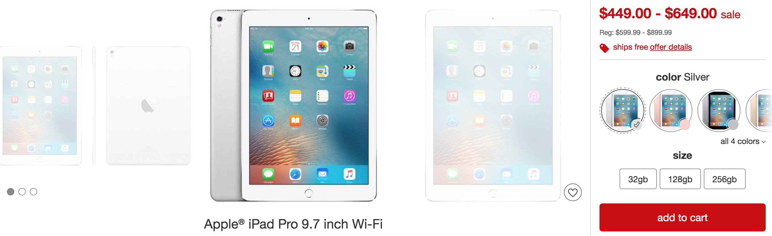 actual size of 9.7 inch ipad